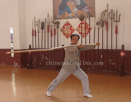 our wing chun master performing Liu dian Ban Gun